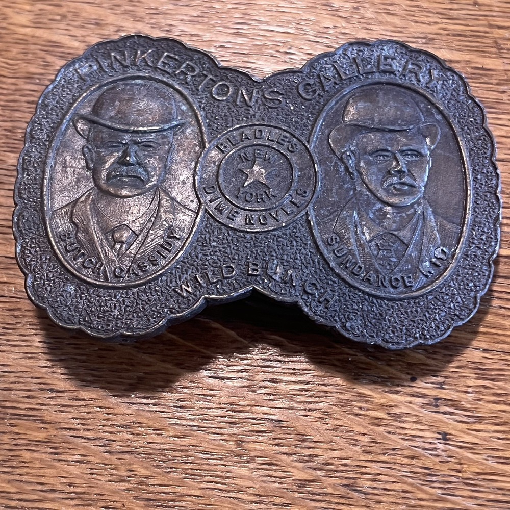 Vintage Napoleon Pinkerton Gallery Belt Buckle Butch Cassidy Sundance Kid R-36